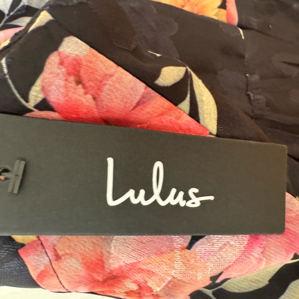 Lulu’s Elegant Radiance Black Floral Print Bustier Midi Dress - Picture 10 of 10